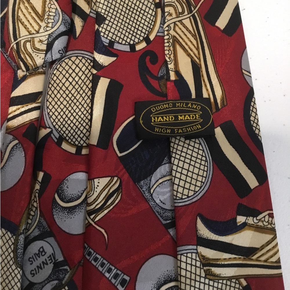 Vintage Duomo Milano Tennis Tie Handmade Tennis Sport - Picture 5 of 7